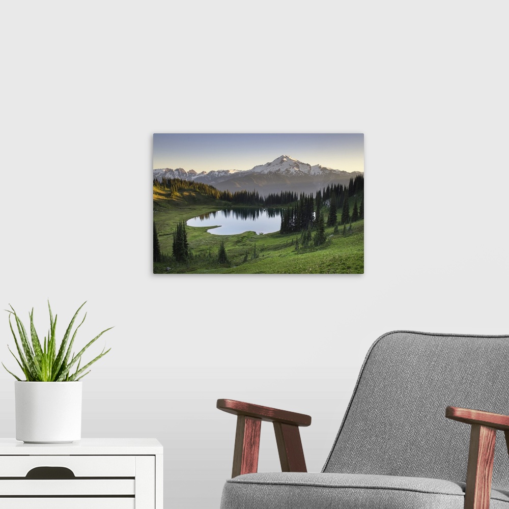 A modern room featuring Washington, Image Lake And Glacier Peak Seen From Miner's Ridge