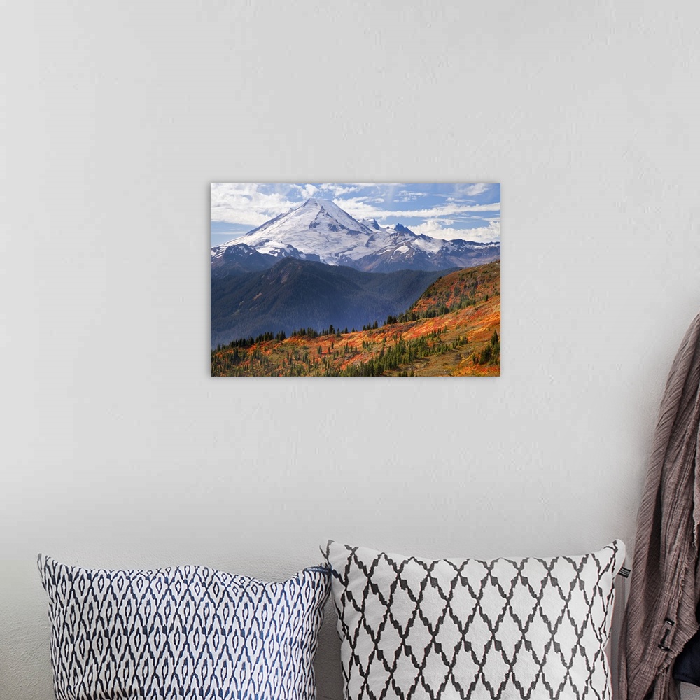 A bohemian room featuring USA, Washington, Mount Baker Wilderness. View of Mount Baker from Yellow Aster Butte Trail.