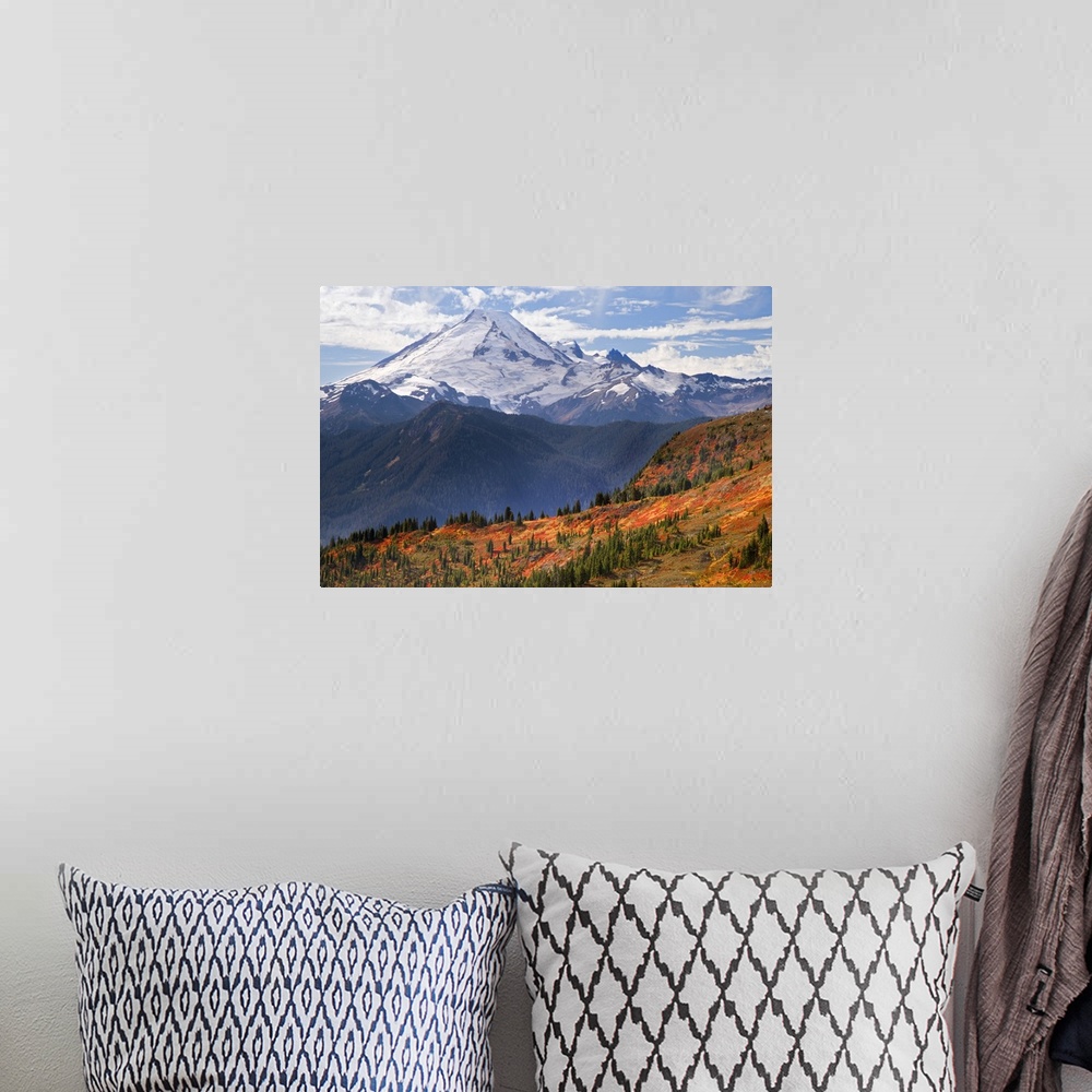 A bohemian room featuring USA, Washington, Mount Baker Wilderness. View of Mount Baker from Yellow Aster Butte Trail.