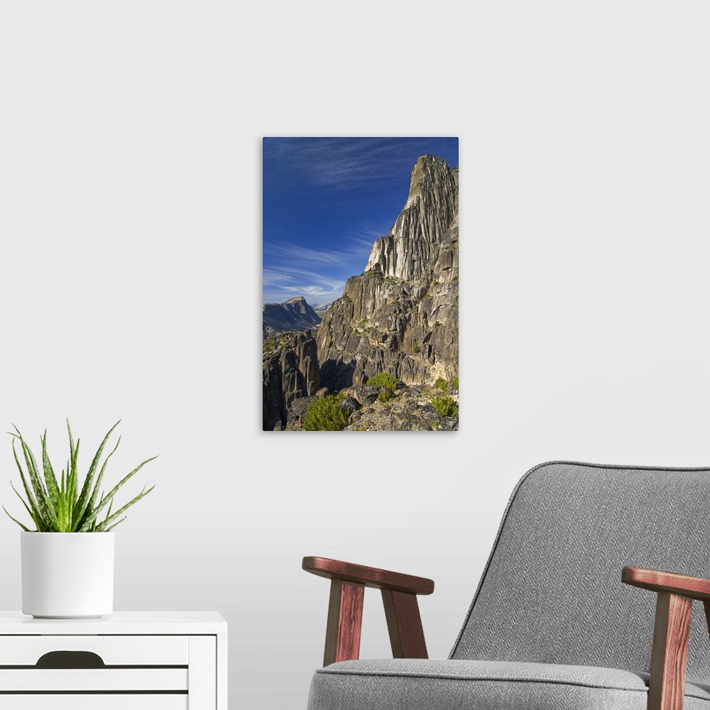 A modern room featuring USA, Washington, North Cascades. A striking view of Cathedral Peak's Southeast Buttress.