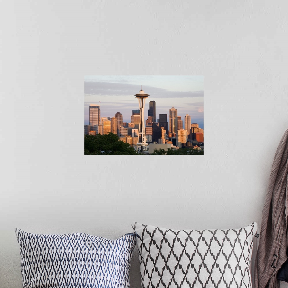 A bohemian room featuring Washington, Seattle skyline with Space Needle, view from Kerry Park.
