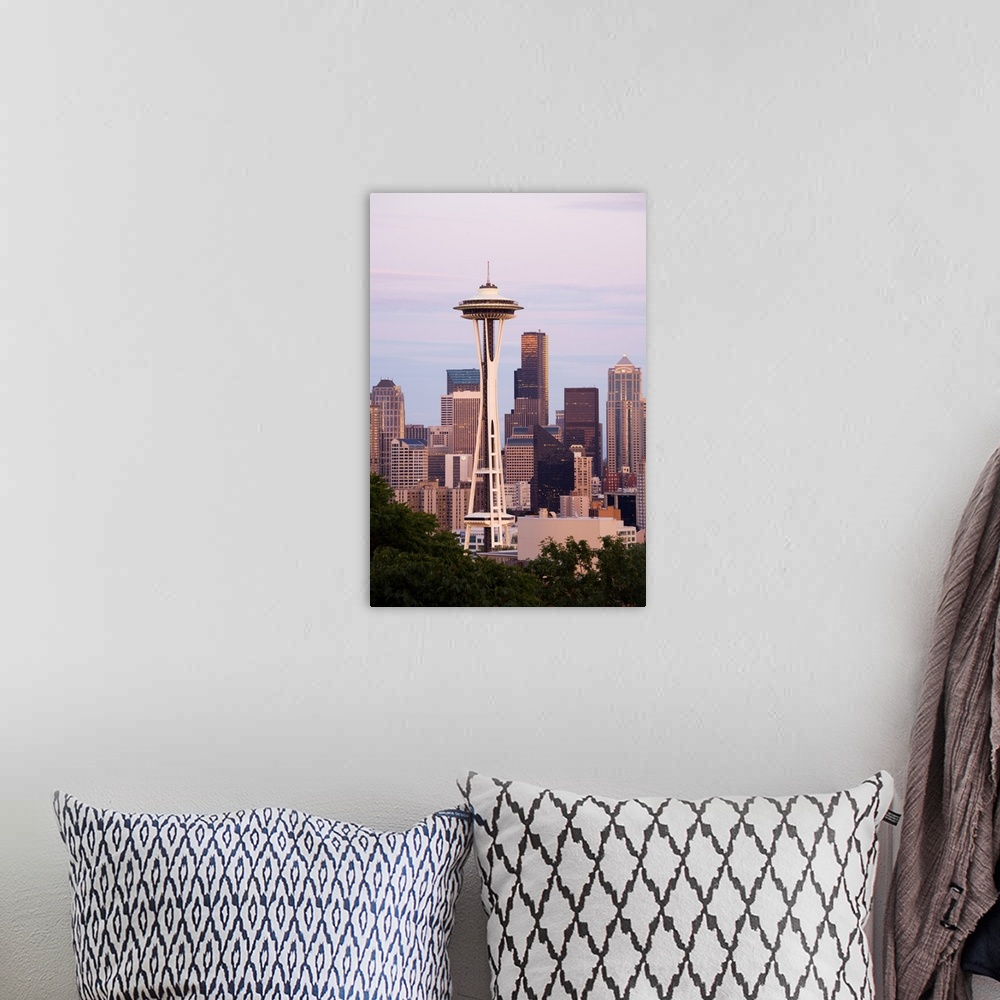 A bohemian room featuring Washington, Seattle skyline with Space Needle, view from Kerry Park.