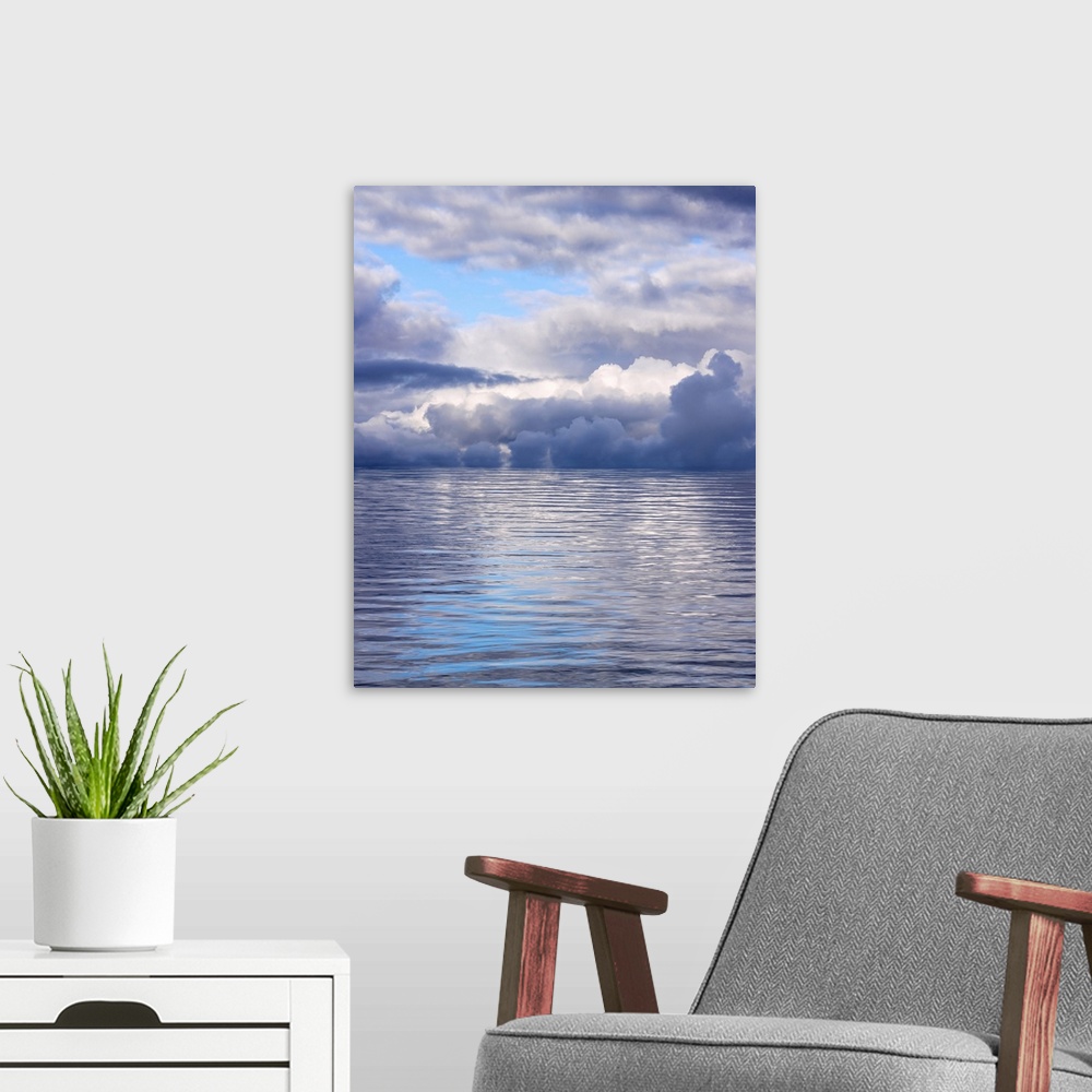 A modern room featuring USA, Washington State, Hood Canal. Composite of canal and clouds. Credit: Don Paulson