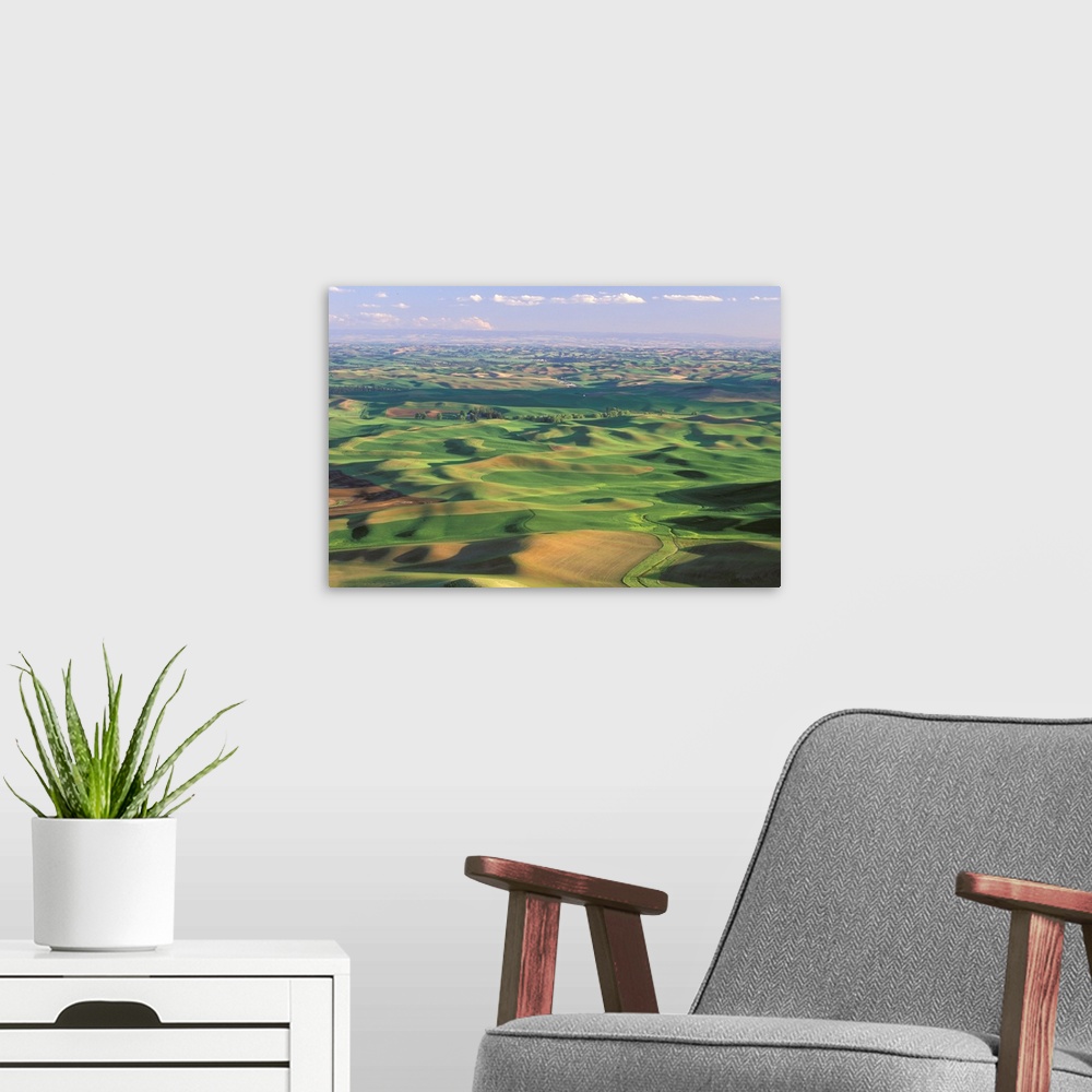 A modern room featuring Washington State, Whitman County. Palouse Farmland view from Steptoe Butte.