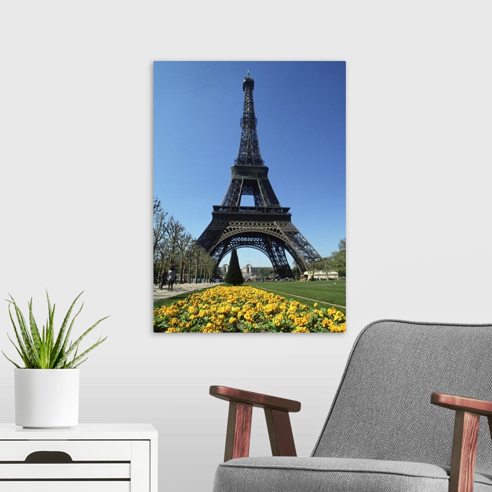A modern room featuring World famous Eiffel Tower. Paris, France.