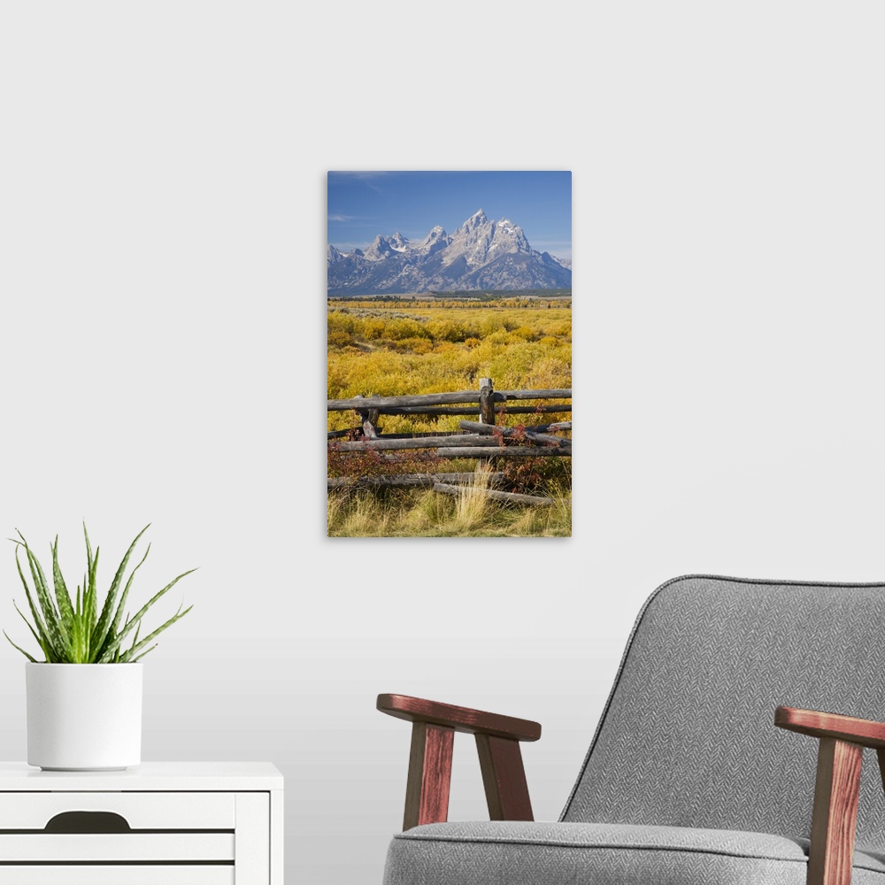 A modern room featuring Wyoming, Grand Teton National Park, Teton Range, Cunningham Cabin Historic Site.
