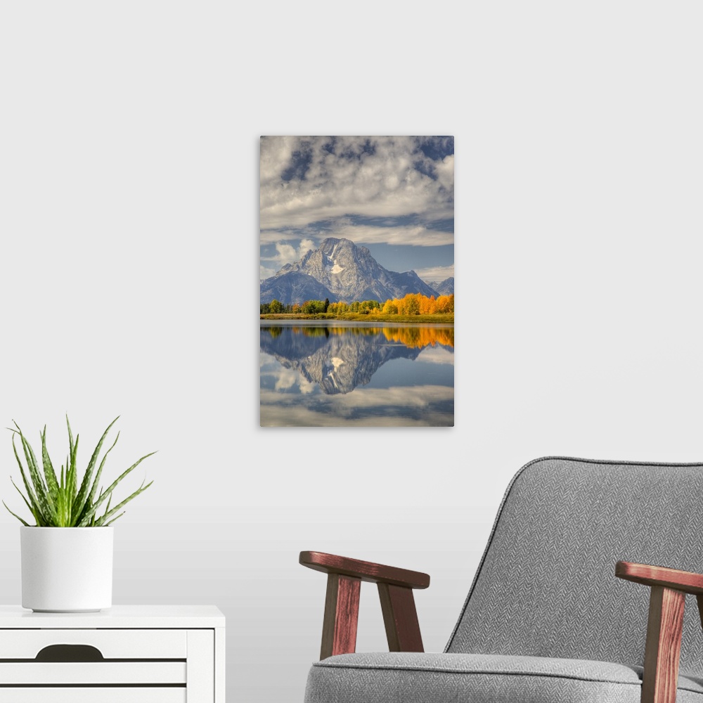 A modern room featuring Wyoming, Grand Teton National Park, Teton Range with Mount Moran and Snake River.