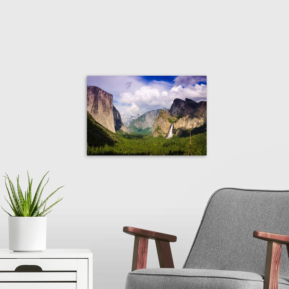 A modern room featuring Yosemite Valley from Tunnel View, Yosemite National Park, California USA