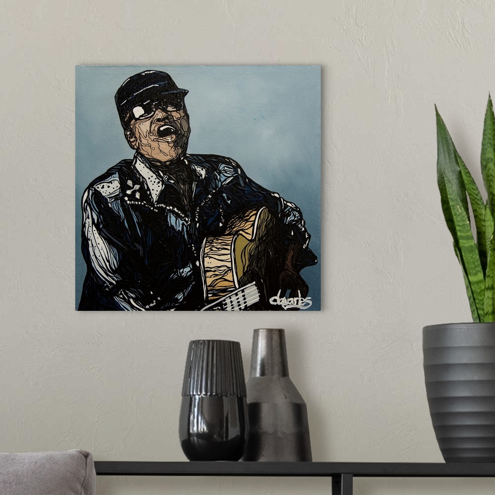 A modern room featuring Bobby Womack