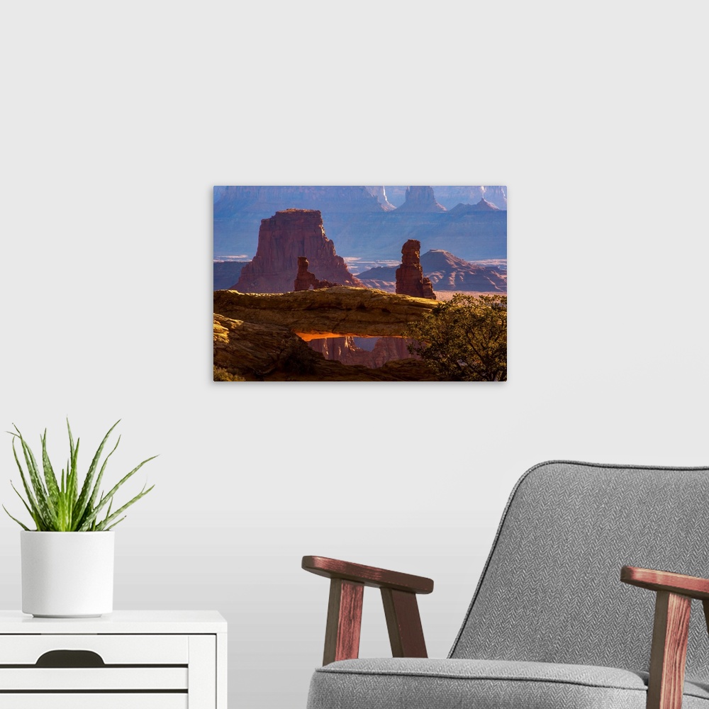 A modern room featuring Mesa Arch in Canyonlands National Park, Moab, Utah, USA.