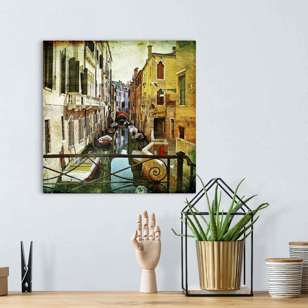 A bohemian room featuring Venice, Italy