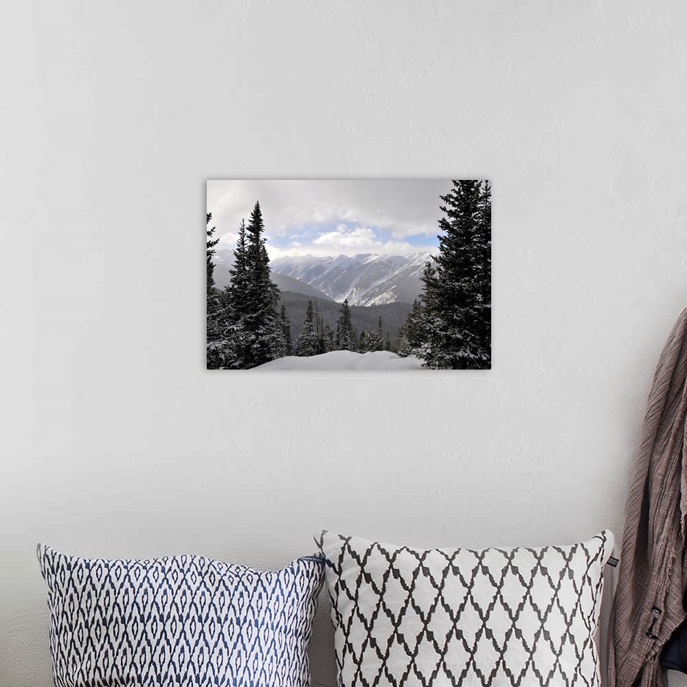 A bohemian room featuring View from Aspen, Colorado ski mountain.