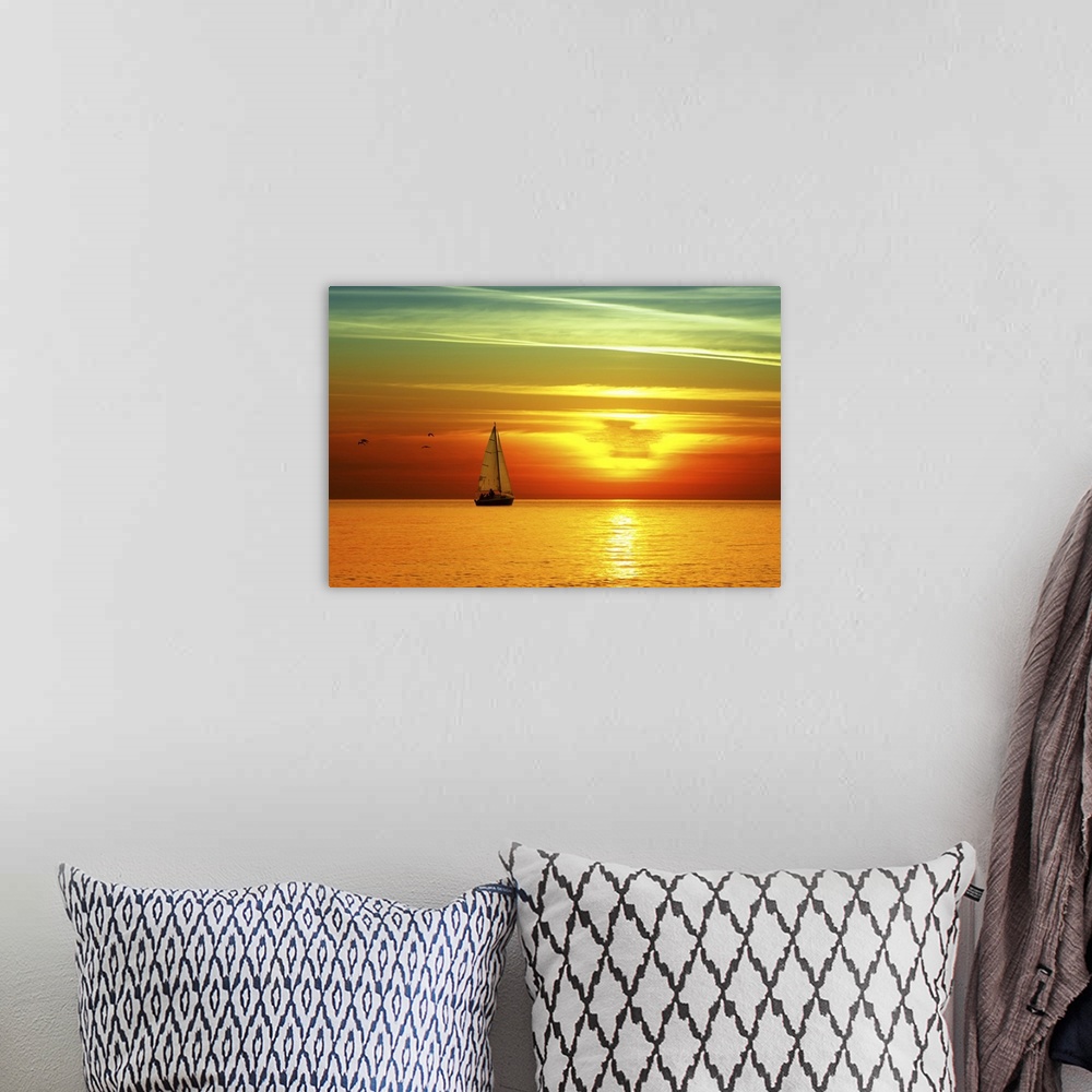A bohemian room featuring Beautiful Sea Sunset