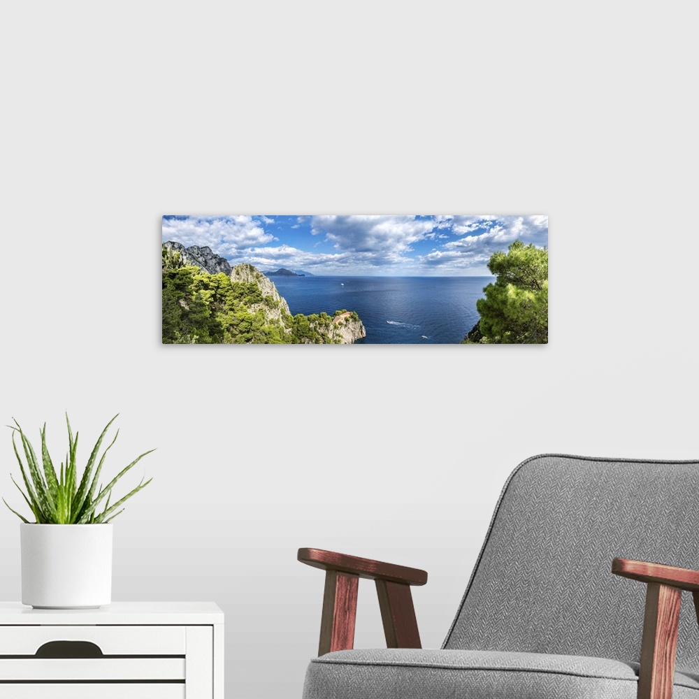 A modern room featuring Capri Island, Italy