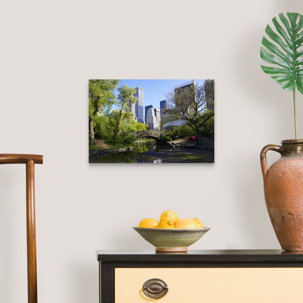 A traditional room featuring Central Park and Manhattan skyline, New York City.