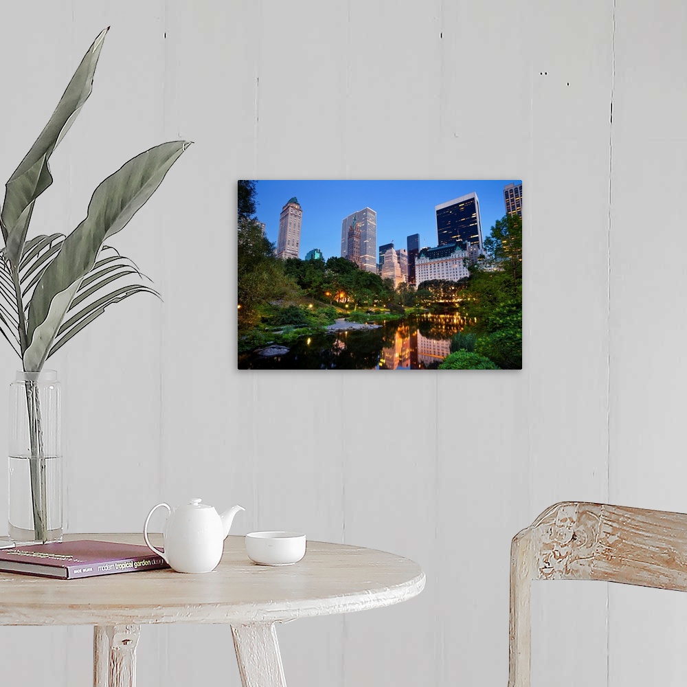 A farmhouse room featuring Image of the midtown Manhattan skyline taken from Central Park, New York City.