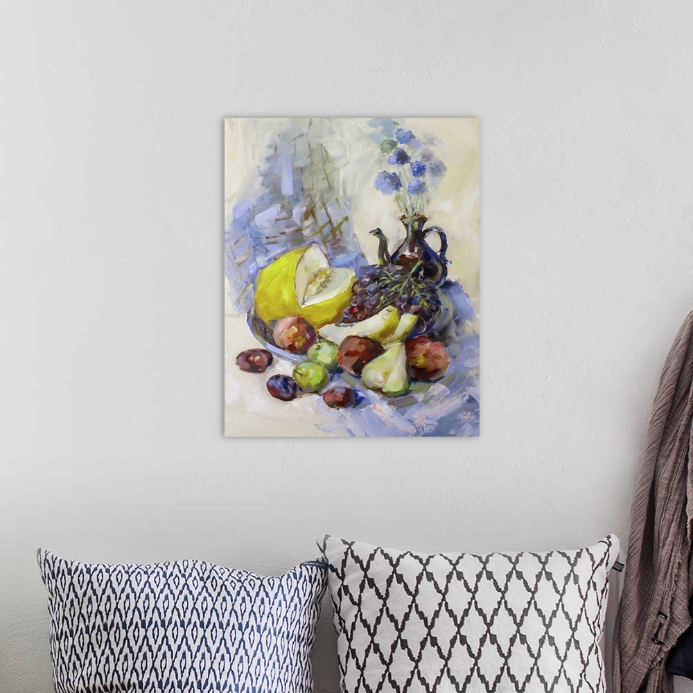A bohemian room featuring Classic Still Life With Fruit