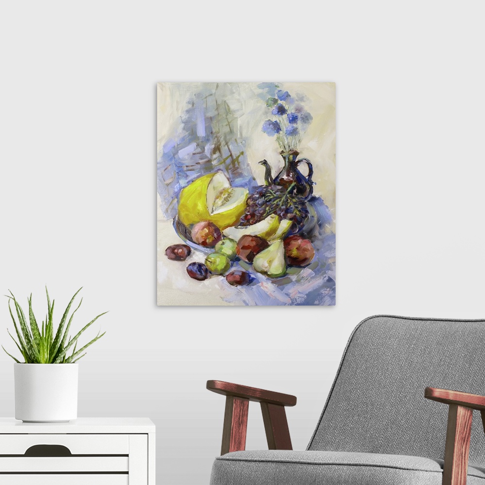 A modern room featuring Classic Still Life With Fruit