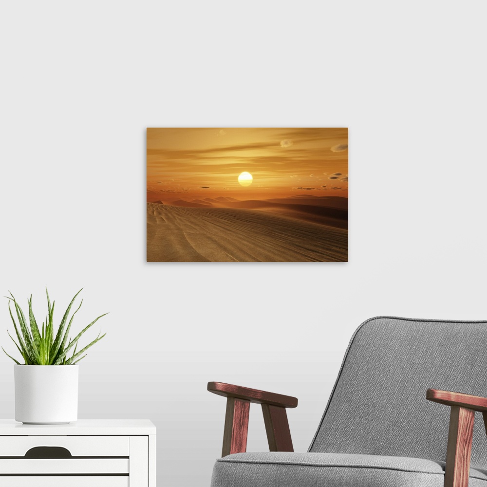 A modern room featuring Desert Sunset