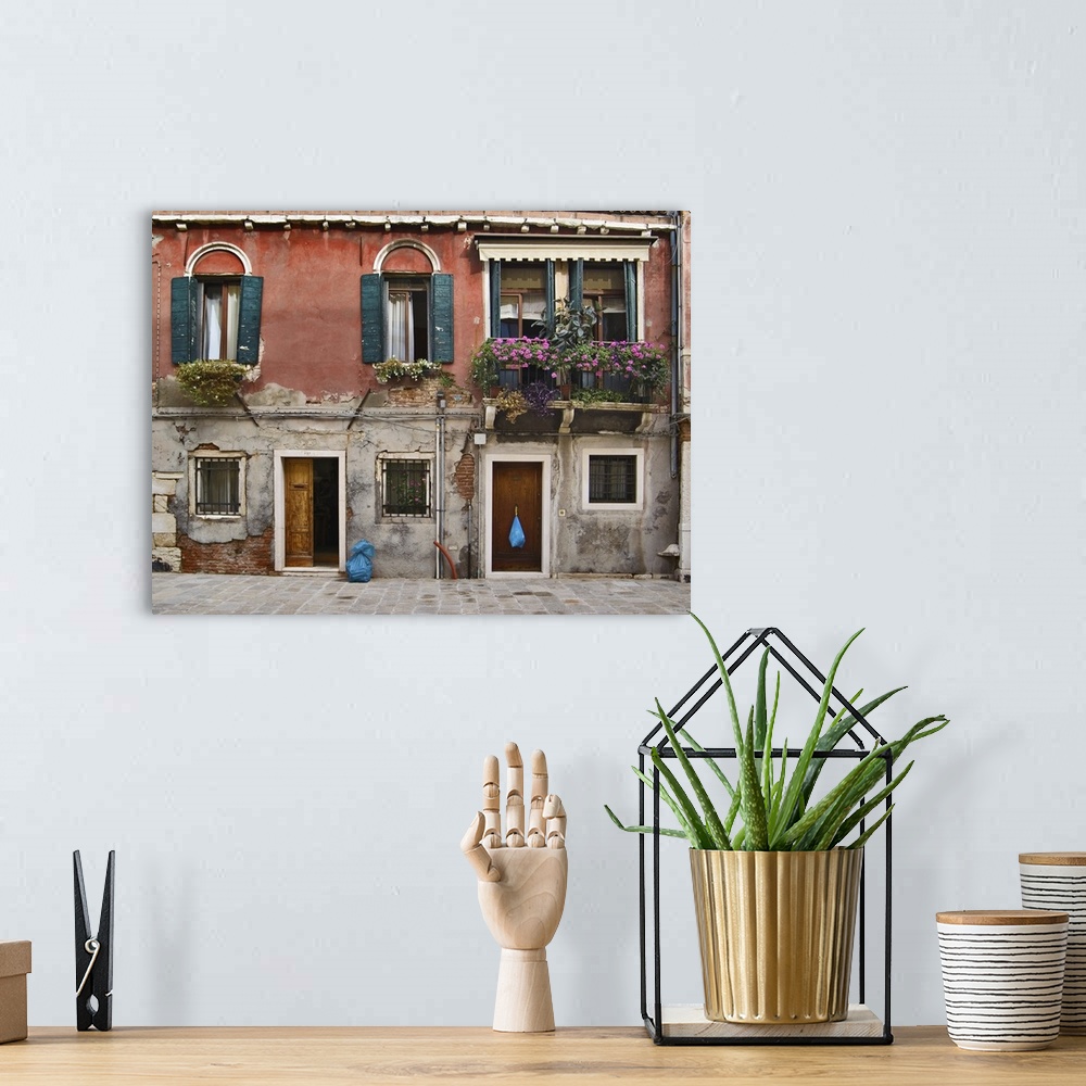 A bohemian room featuring Old house facade, Venice, Italy.