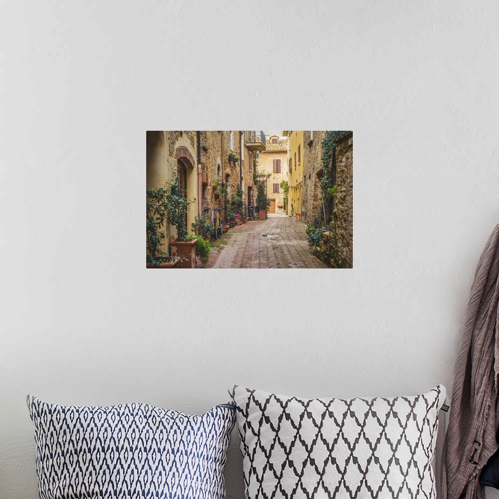 A bohemian room featuring Pienza, a very beautiful place on earth, one of the wonders of the world inscribed by UNESCO.