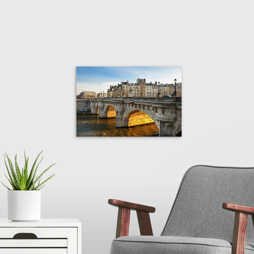 A modern room featuring Pont Neuf, Ile de la cite, Paris, France.