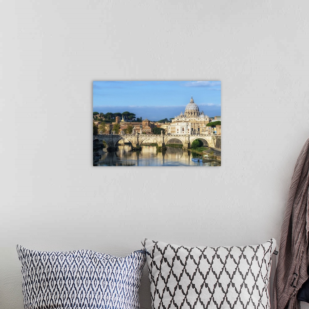 A bohemian room featuring Rome Skyline With St. Peter's Basilica