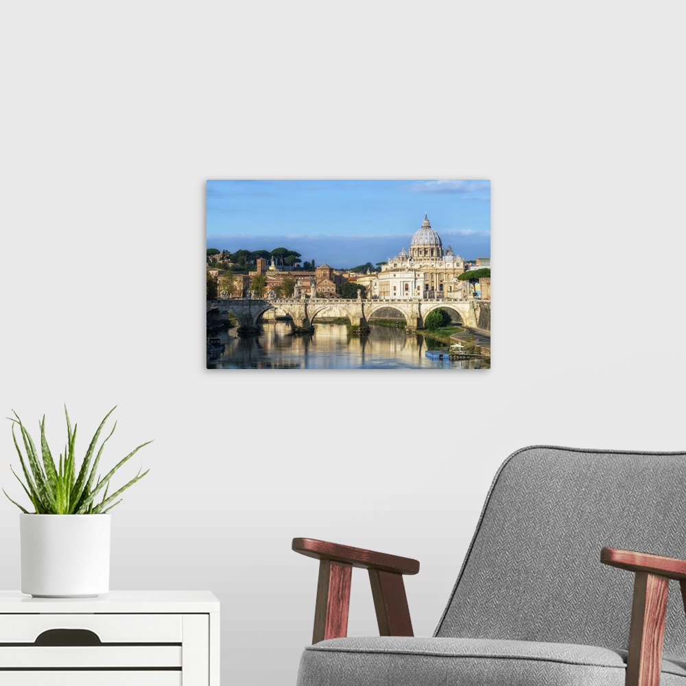 A modern room featuring Rome Skyline With St. Peter's Basilica