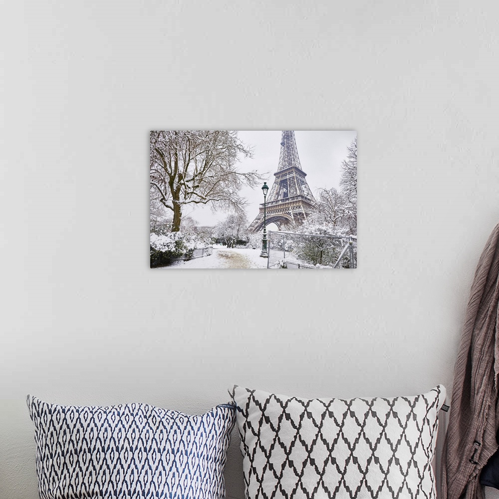 A bohemian room featuring Scenic View Of The Eiffel Tower In Winter, Paris