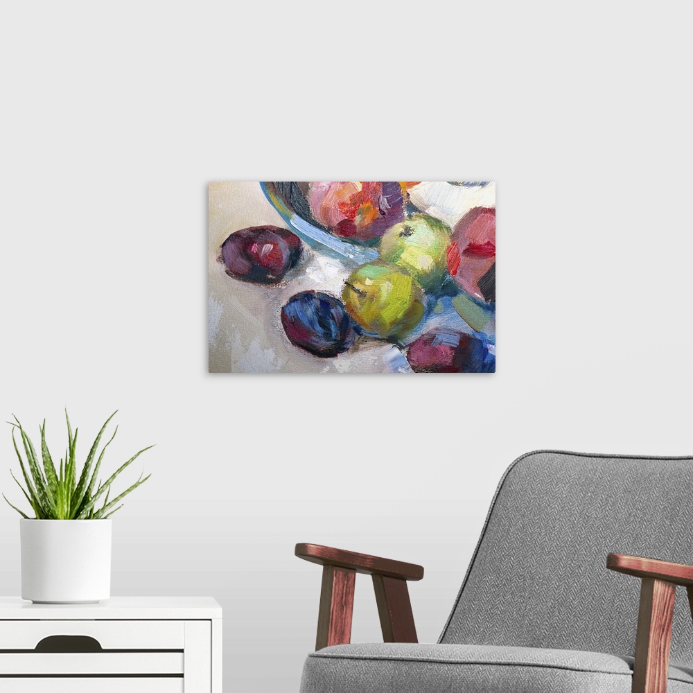A modern room featuring Still Life With Apples