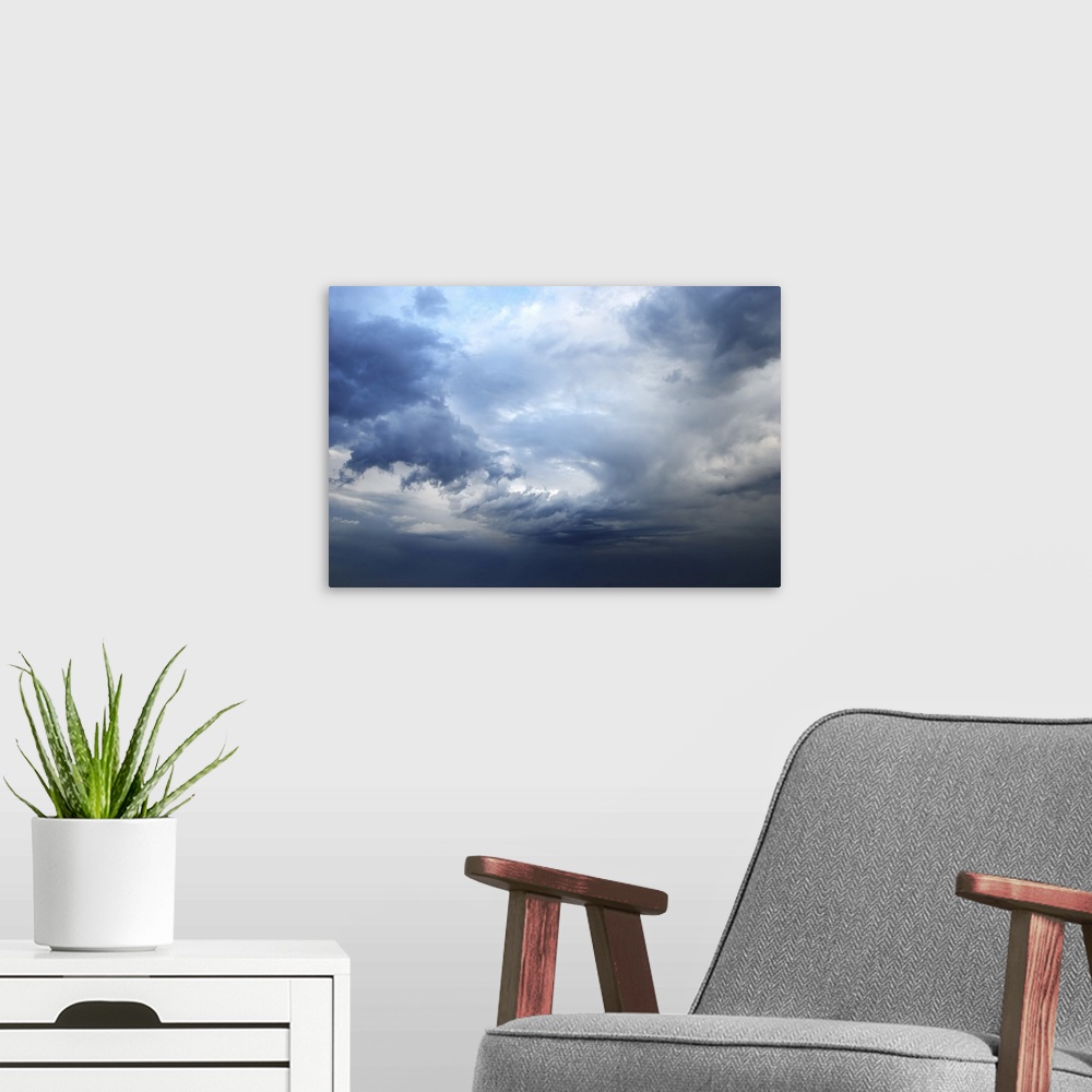 A modern room featuring Stormy Sky