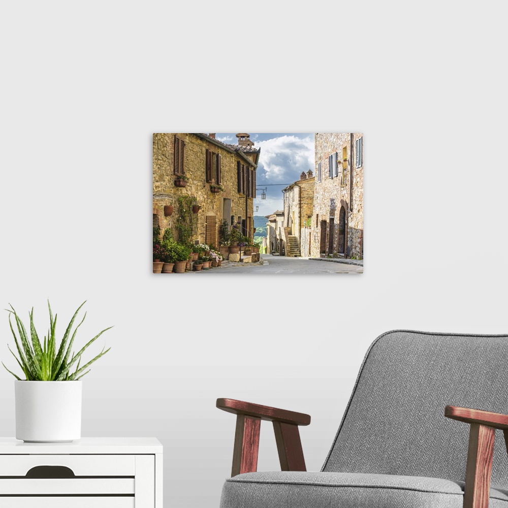 A modern room featuring Summer Streets In A Medieval Tuscan Town