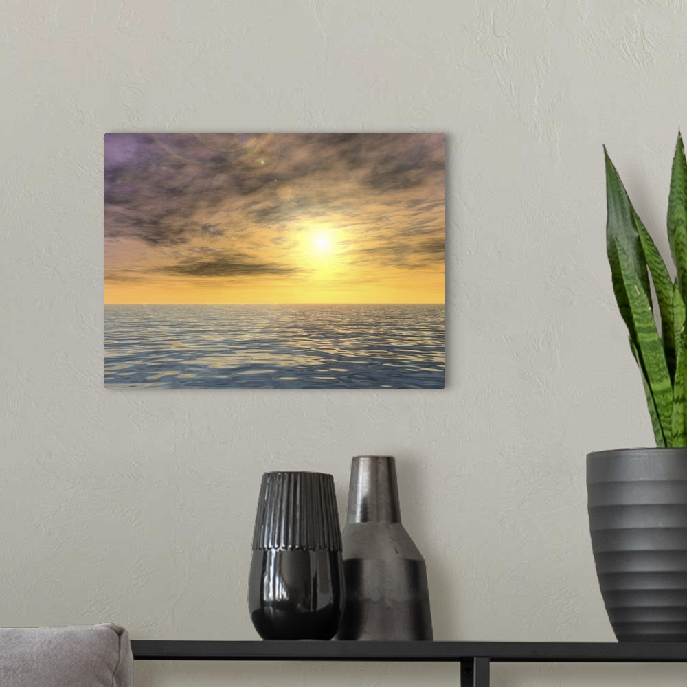 A modern room featuring Sunrise Background With Sun