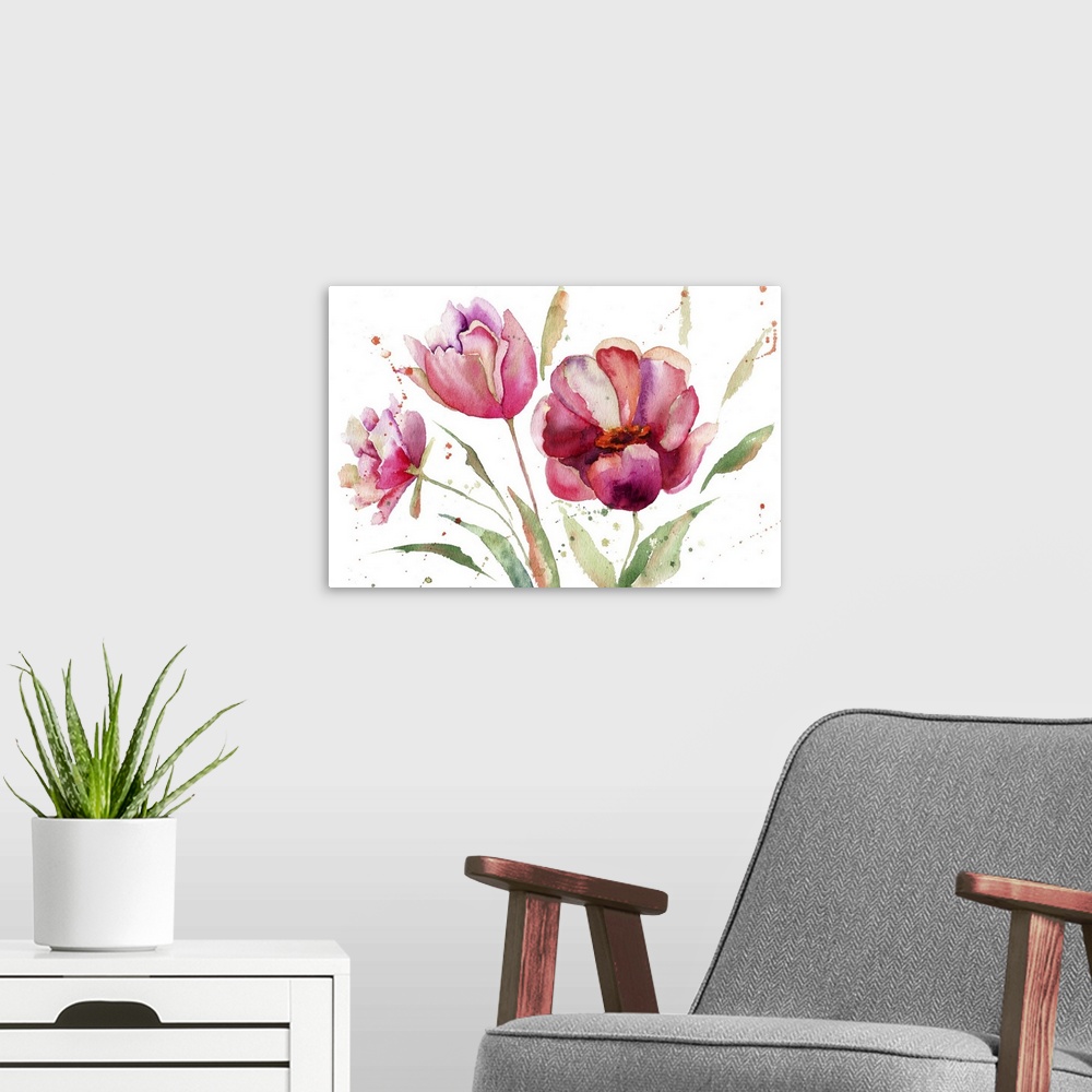 A modern room featuring Three Tulips