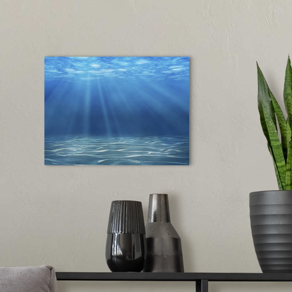 A modern room featuring Tranquil underwater scene.