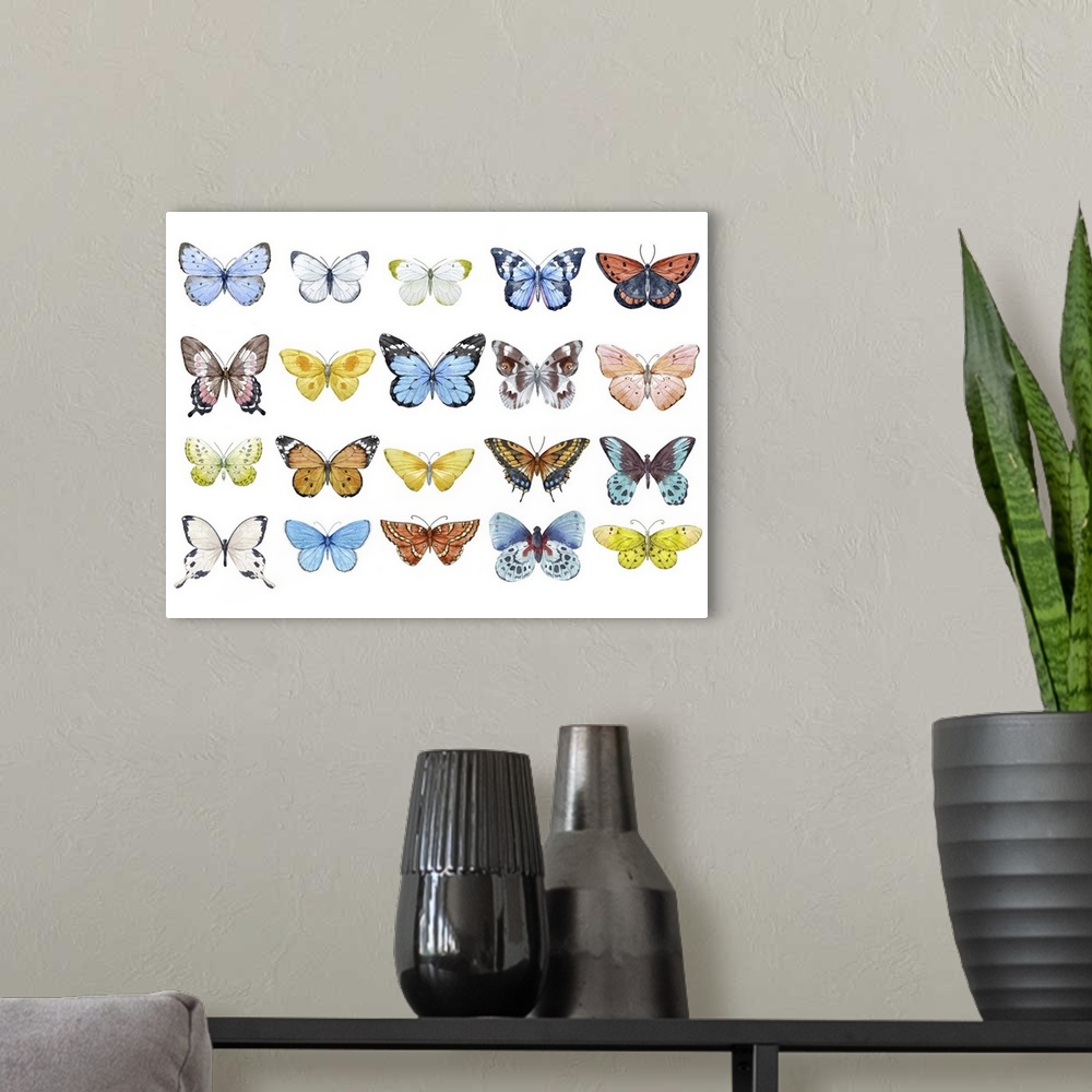A modern room featuring Watercolor Butterfly Set