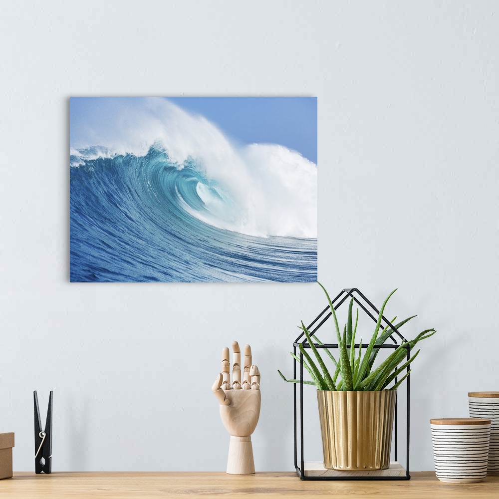 A bohemian room featuring Blue ocean wave.