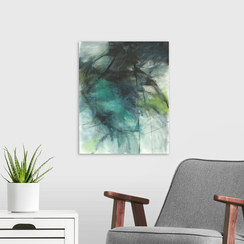A modern room featuring Abstract #107