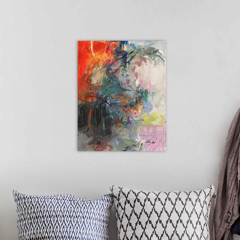 A bohemian room featuring Abstract 258
