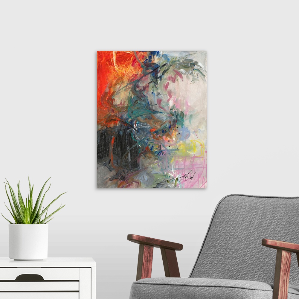 A modern room featuring Abstract 258