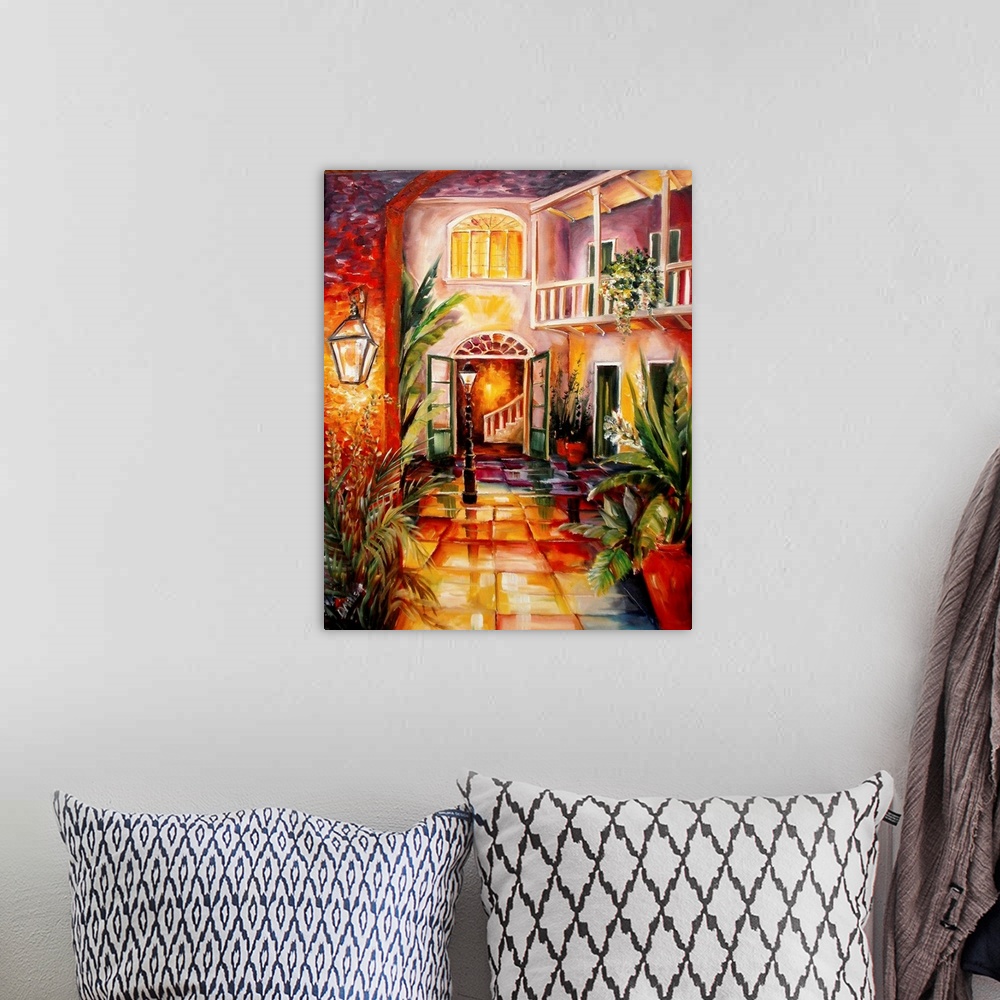 A bohemian room featuring Courtyard By Lamplight