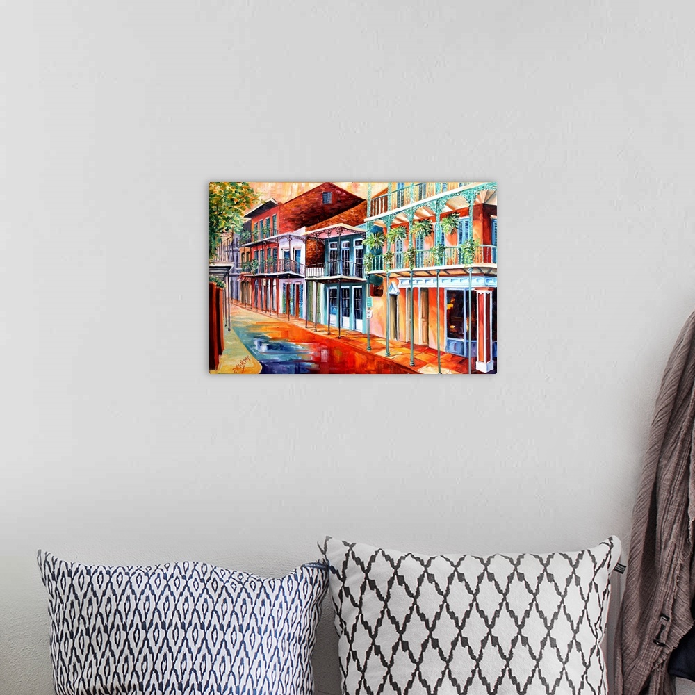 A bohemian room featuring Sunny French Quarter Street