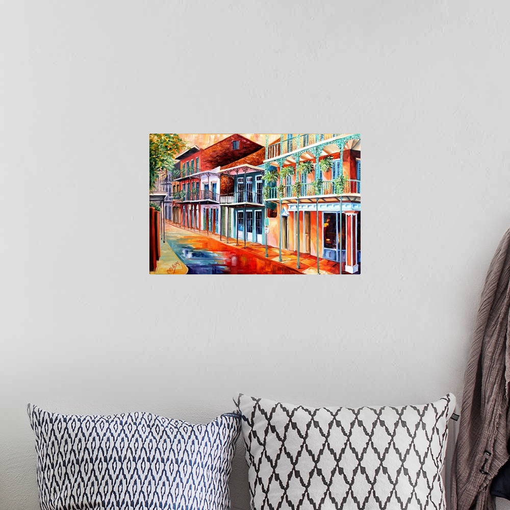 A bohemian room featuring Sunny French Quarter Street