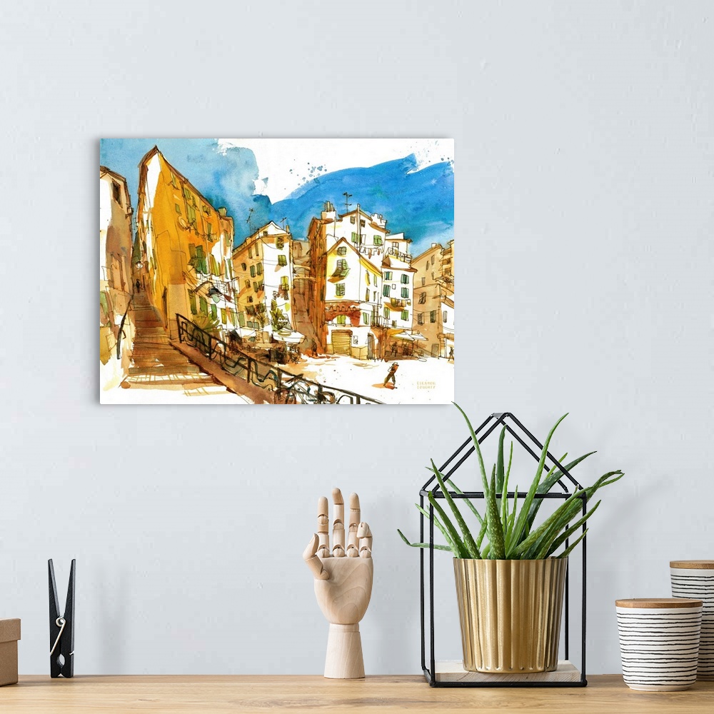 A bohemian room featuring A typical view of an old Italian piazza in the heat of the afternoon. This one is Piazza del Carm...
