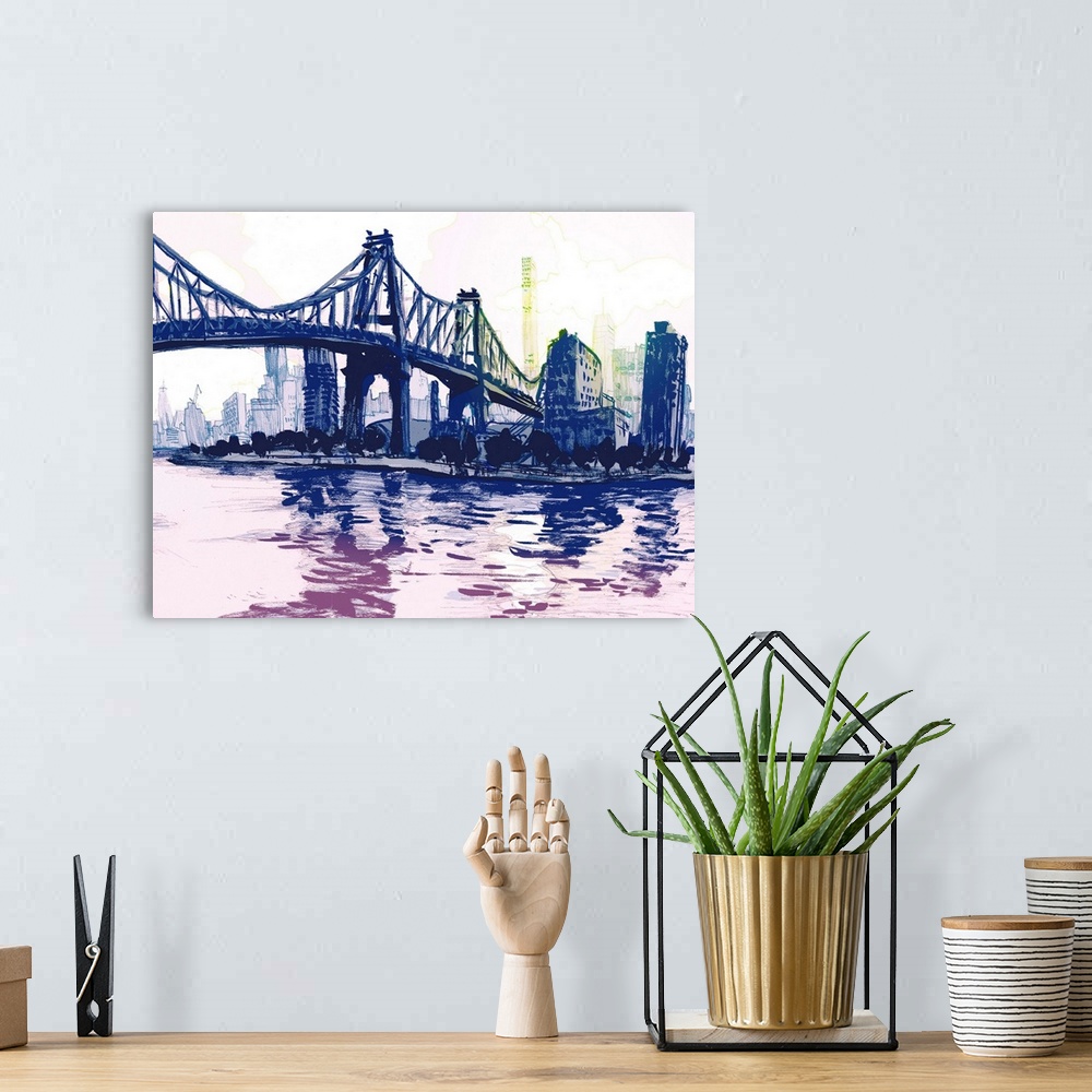 A bohemian room featuring View of Queensboro Bridge from Queensbridge Park on the east side of the East River. You can see ...