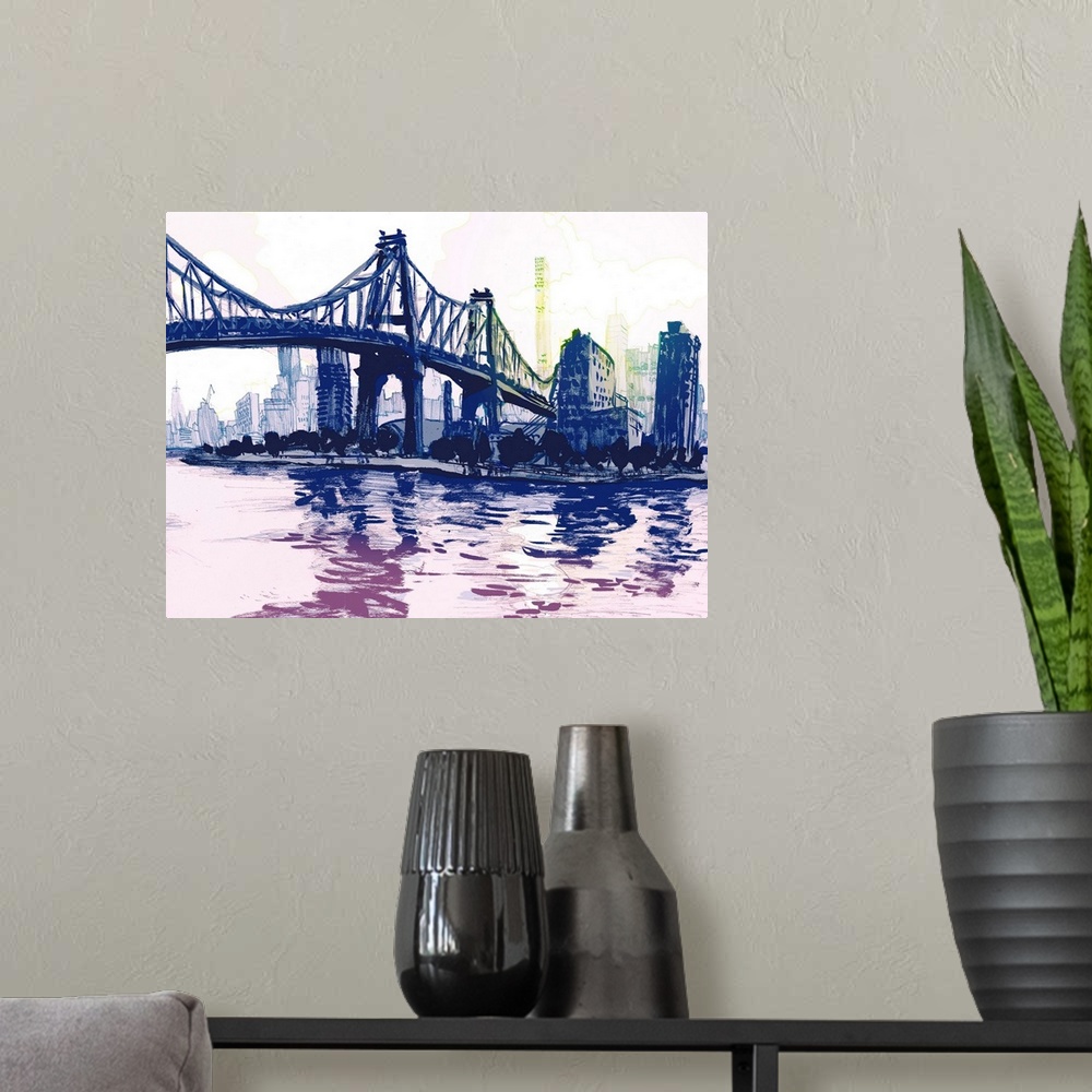A modern room featuring View of Queensboro Bridge from Queensbridge Park on the east side of the East River. You can see ...