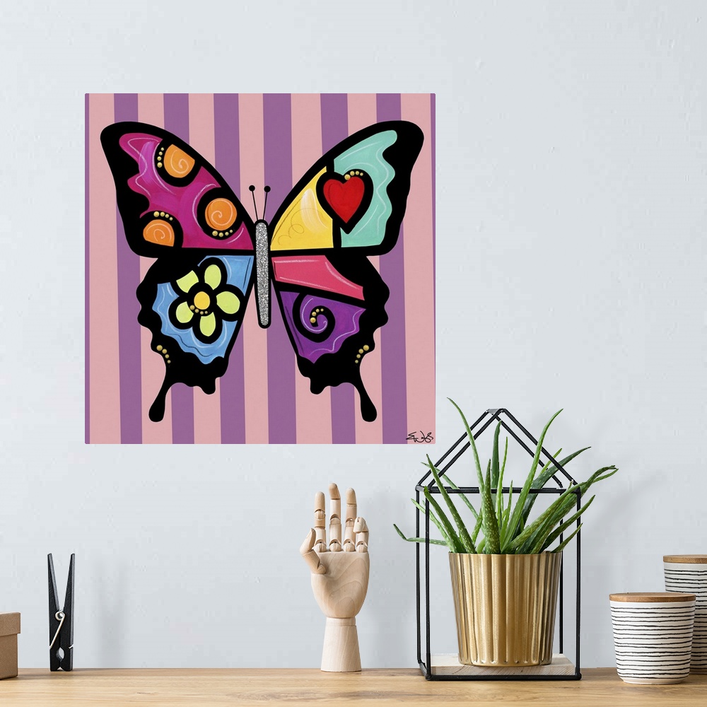 A bohemian room featuring Butterfly flower
