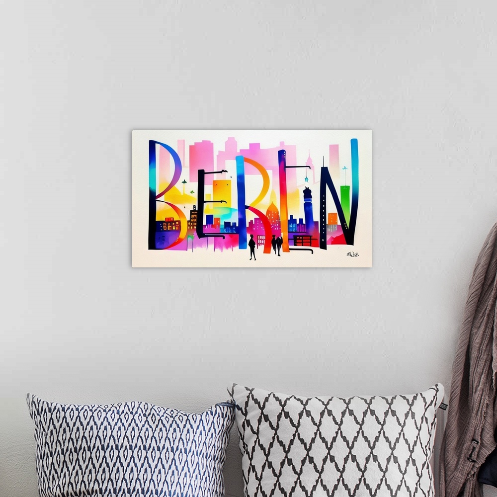 A bohemian room featuring City Strokes Berlin
