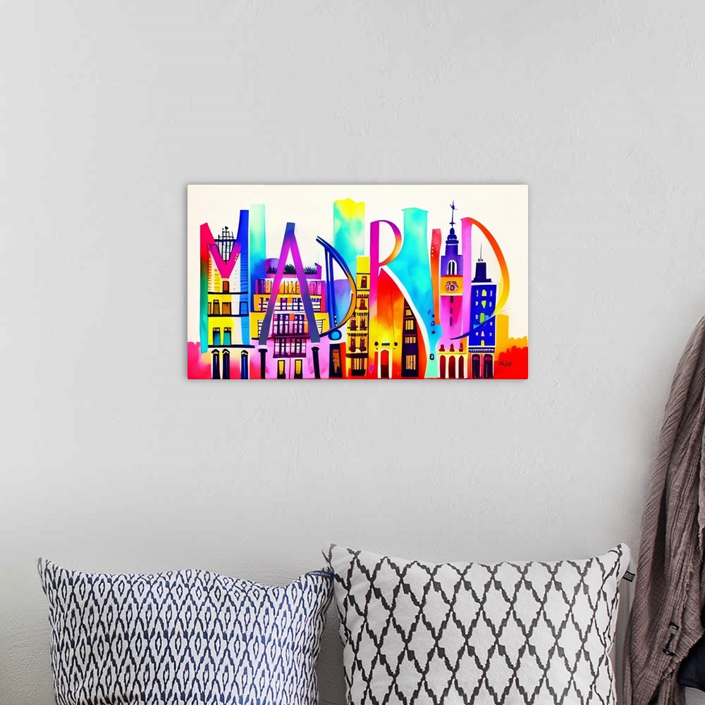 A bohemian room featuring City Strokes Madrid
