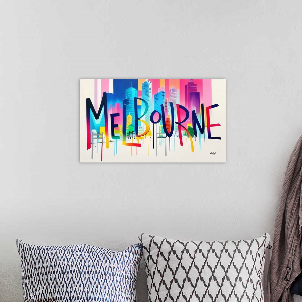 A bohemian room featuring City Strokes Melbourne